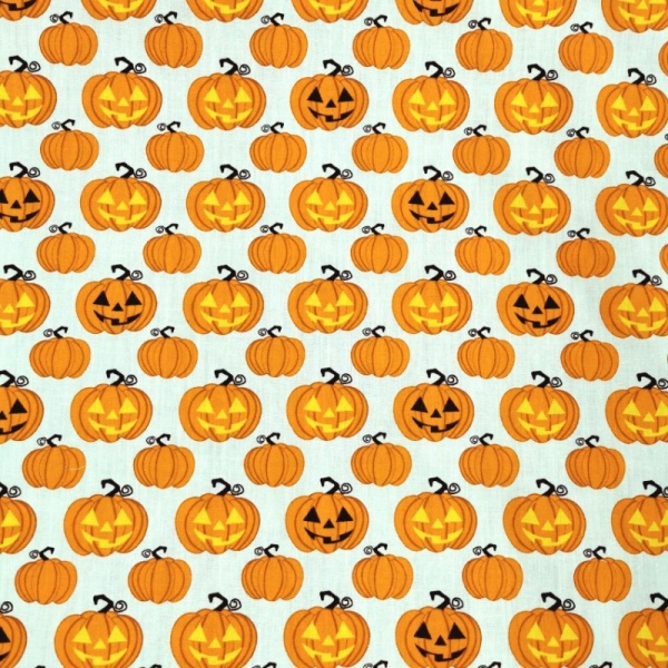 Halloween Polycotton - PUMPKINS